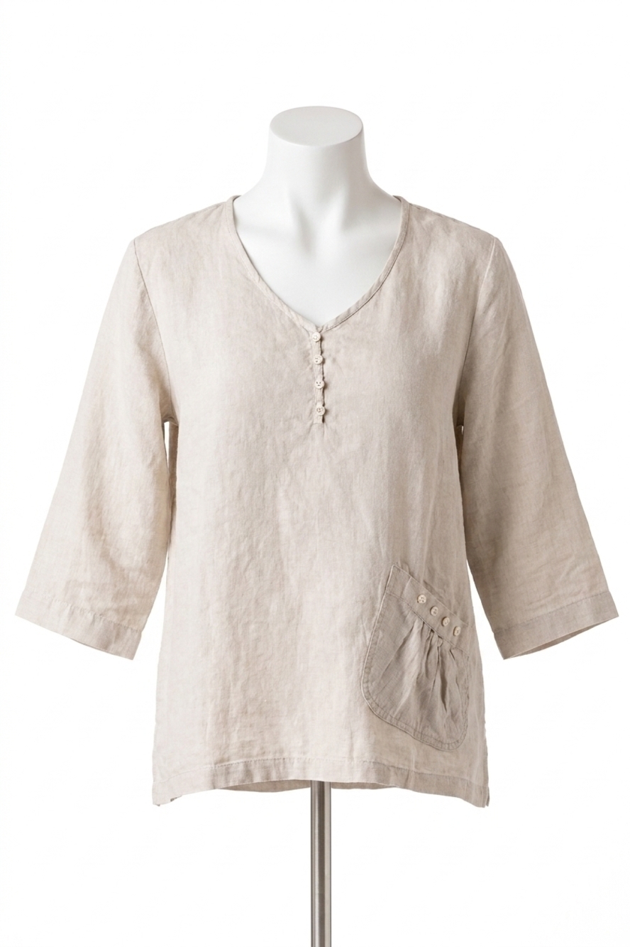 NEW HABITAT lightweight v-neck pullover in oatmeal
